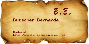 Butscher Bernarda névjegykártya
